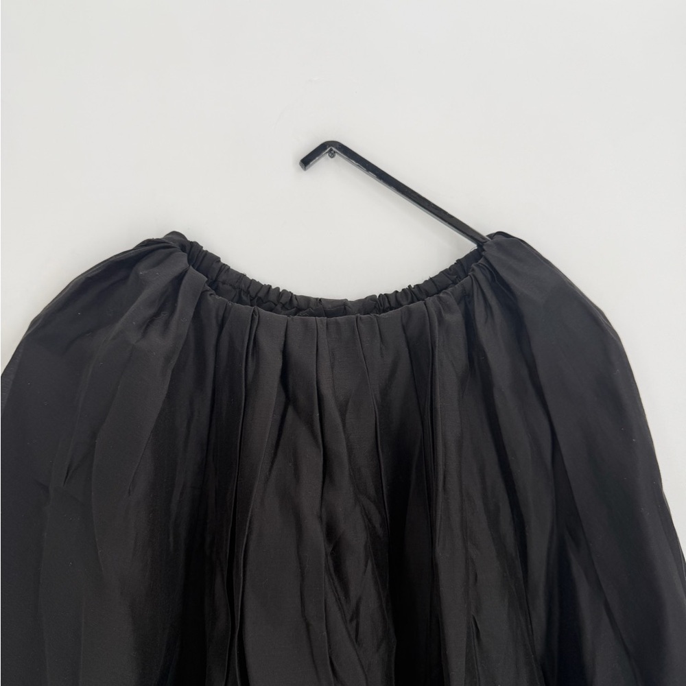 Cos Parachute Voluminous Raglan Sleeve Gathered Black Relaxed Fit Blouse